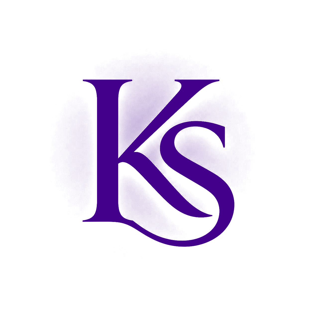 KS monogram logo in purple on white background.